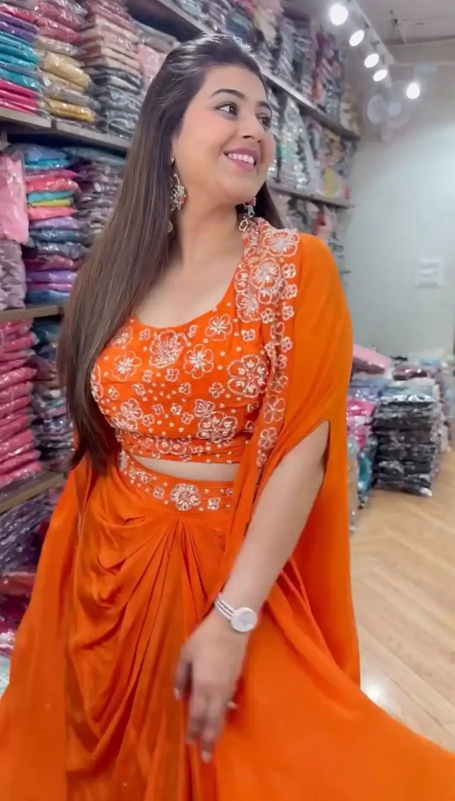 RTC 5859 Orange Color Satin Silk Thread With Sequence Dhoti Suit Casual, Wedding, Festive, Events. Expected Delivery  4-6 Working Days @1999/- only      | Jump Suits, Casual Suits, Creative suits, Designer Suits, Palazzo Suits, Party Wear Suits, Patiala Suits, Salwar suit, Straight Suits