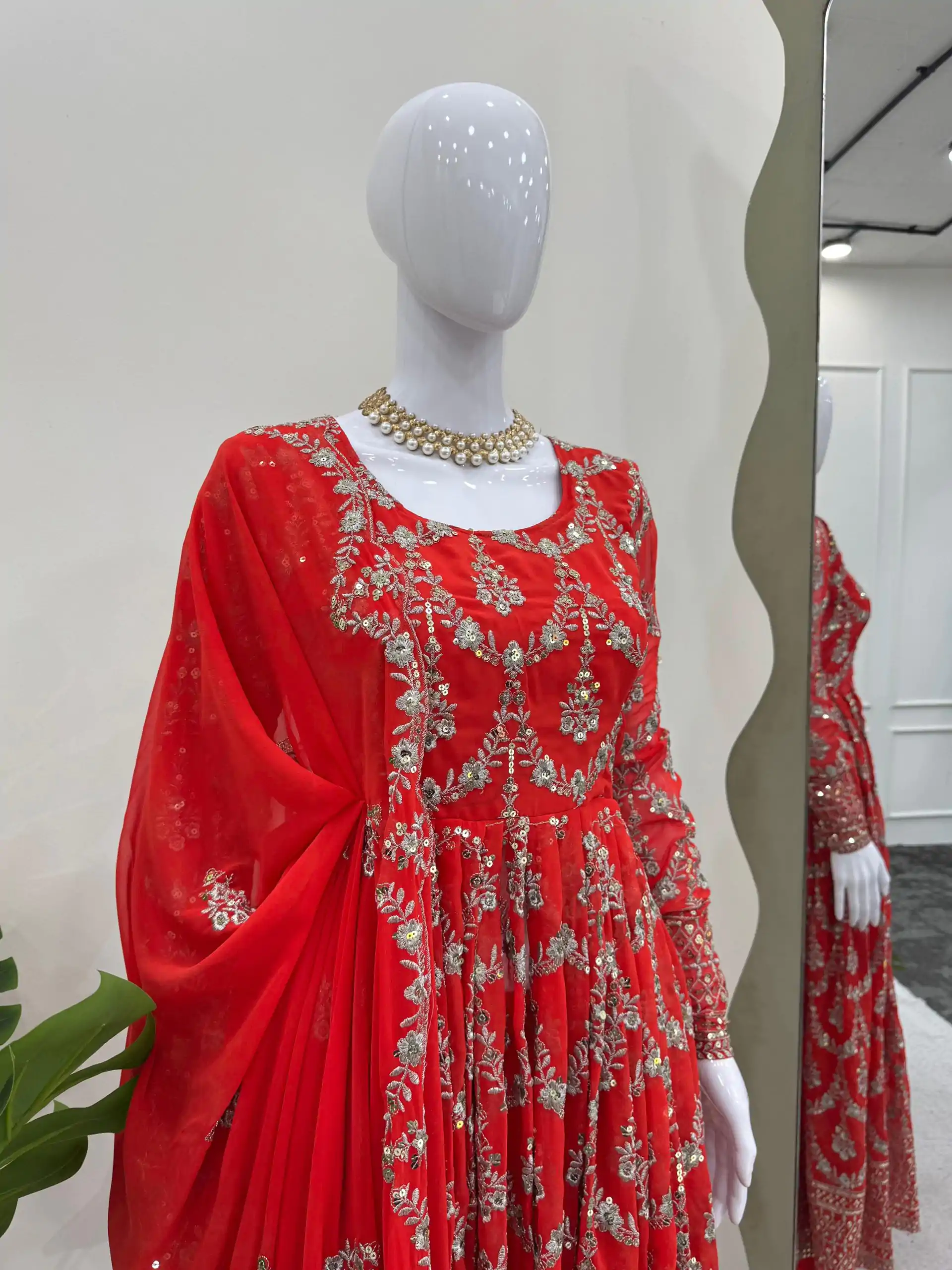RTC 5806 Red Color Georgette Thread Sequence Work Salwar Suit Casual, Wedding, Festive, Events . Expected Delivery  4-6 Working Days @2249/- only      | Jump Suits, Casual Suits, Creative suits, Designer Suits, Palazzo Suits, Party Wear Suits, Patiala Suits, Salwar suit, Straight Suits