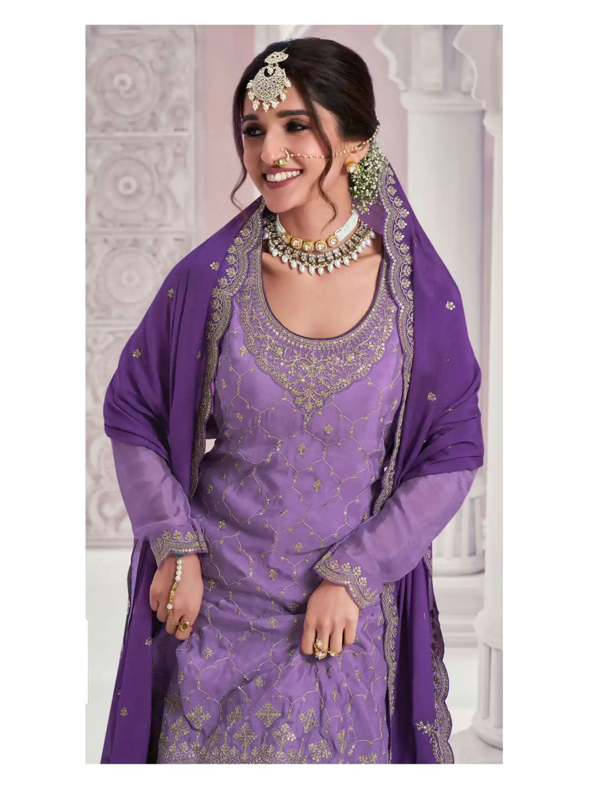 FC 69541 Violet Color Chinon Multi Coding Work Salwar Suit Casual, Wedding, Party, Festive, Events Etc.4-6 Working Days@ 2749/-only | Jump Suits, Casual Suits, Creative suits, Designer Suits, Palazzo Suits, Party Wear Suits, Patiala Suits, Salwar suit, Straight Suits