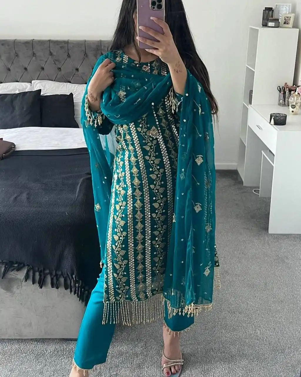 ND 5001 Blue Color Chinon Silk With Embroidery Work Salwar Suit Casual, Wedding, Party, Festive, Events Etc.4-6 Working Days@ 1899/-only | Jump Suits, Casual Suits, Creative suits, Designer Suits, Palazzo Suits, Party Wear Suits, Patiala Suits, Salwar suit, Straight Suits