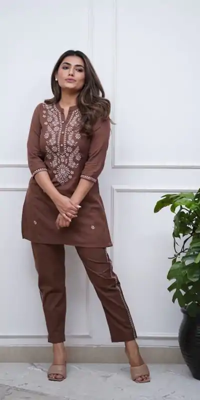 BE 340 Brown Color Rayon Embroidery Work Salwar Suit Casual, Wedding, Festive, Events . Expected Delivery  4-6 Working Days @1649/- only      | Jump Suits, Casual Suits, Creative suits, Designer Suits, Palazzo Suits, Party Wear Suits, Patiala Suits, Salwar suit, Straight Suits