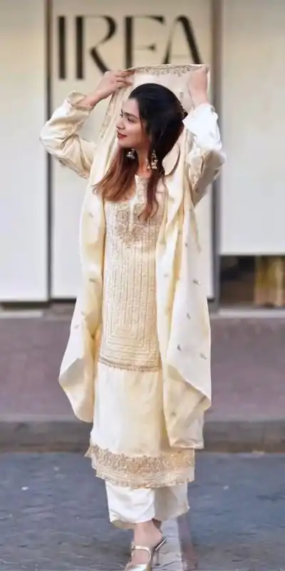 VLM 268 Half White Color Georgette With Embroidery Work Salwar Suit Casual, Wedding, Festive, Events . Expected Delivery  4-6 Working Days @2099/- only      | Jump Suits, Casual Suits, Creative suits, Designer Suits, Palazzo Suits, Party Wear Suits, Patiala Suits, Salwar suit, Straight Suits