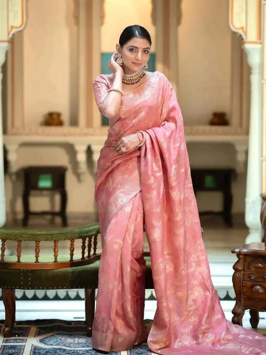 MB 494 Peach Color Soft Litchi Silk All Over Weaving Saree Casual, Wedding, Festive, Events . Expected Delivery  4-6 Working Days @1199/- only                                                                                                                                             | Bollywood Sarees, Creative Sarees, Designer Sarees, Embroidered Sarees, Ethnic Saree, Modern Digital sarees, Party Wear Sarees, Sarees