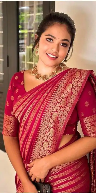 MS 503 Red Color Soft Litchi Silk On All Over Saree Casual, Wedding, Festive, Events . Expected Delivery  4-6 Working Days @1199/- only                                                                                                                                             | Bollywood Sarees, Creative Sarees, Designer Sarees, Embroidered Sarees, Ethnic Saree, Modern Digital sarees, Party Wear Sarees, Sarees