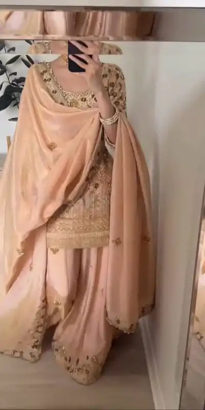 ZSR 3112 Peach Color Jalpari Cotton With Embroidery Sequence Salwar Suit Casual, Wedding, Party, Festive, Events Etc.4-6 Working Days@ 2099/-only | Jump Suits, Casual Suits, Creative suits, Designer Suits, Palazzo Suits, Party Wear Suits, Patiala Suits, Salwar suit, Straight Suits