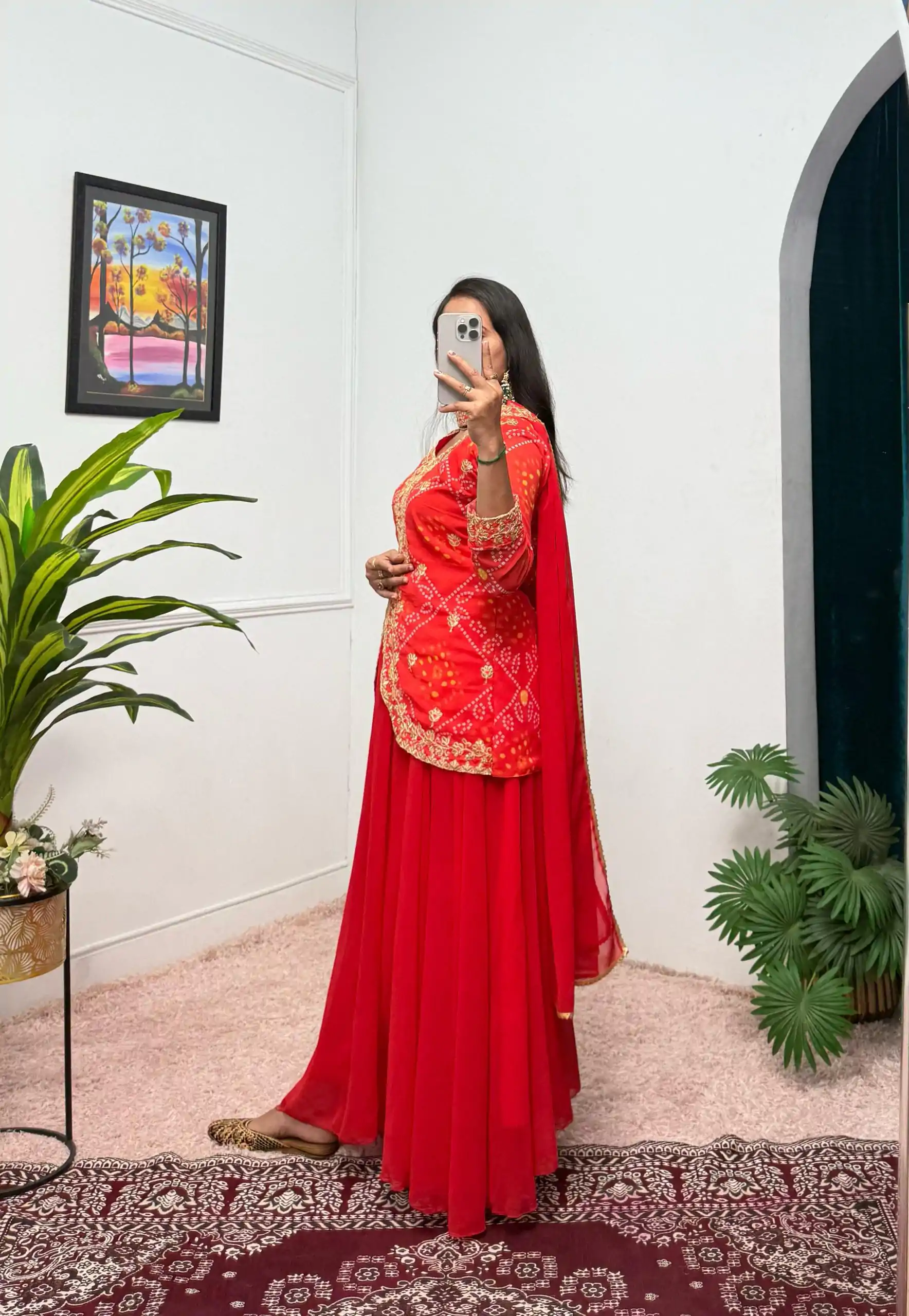 ST 1084 Red Color Printed Faux Georgette Embroidery Work Salwar Suit Casual, Wedding, Party, Festive, Events Etc.4-6 Working Days@ 1949/-only | Jump Suits, Casual Suits, Creative suits, Designer Suits, Palazzo Suits, Party Wear Suits, Patiala Suits, Salwar suit, Straight Suits