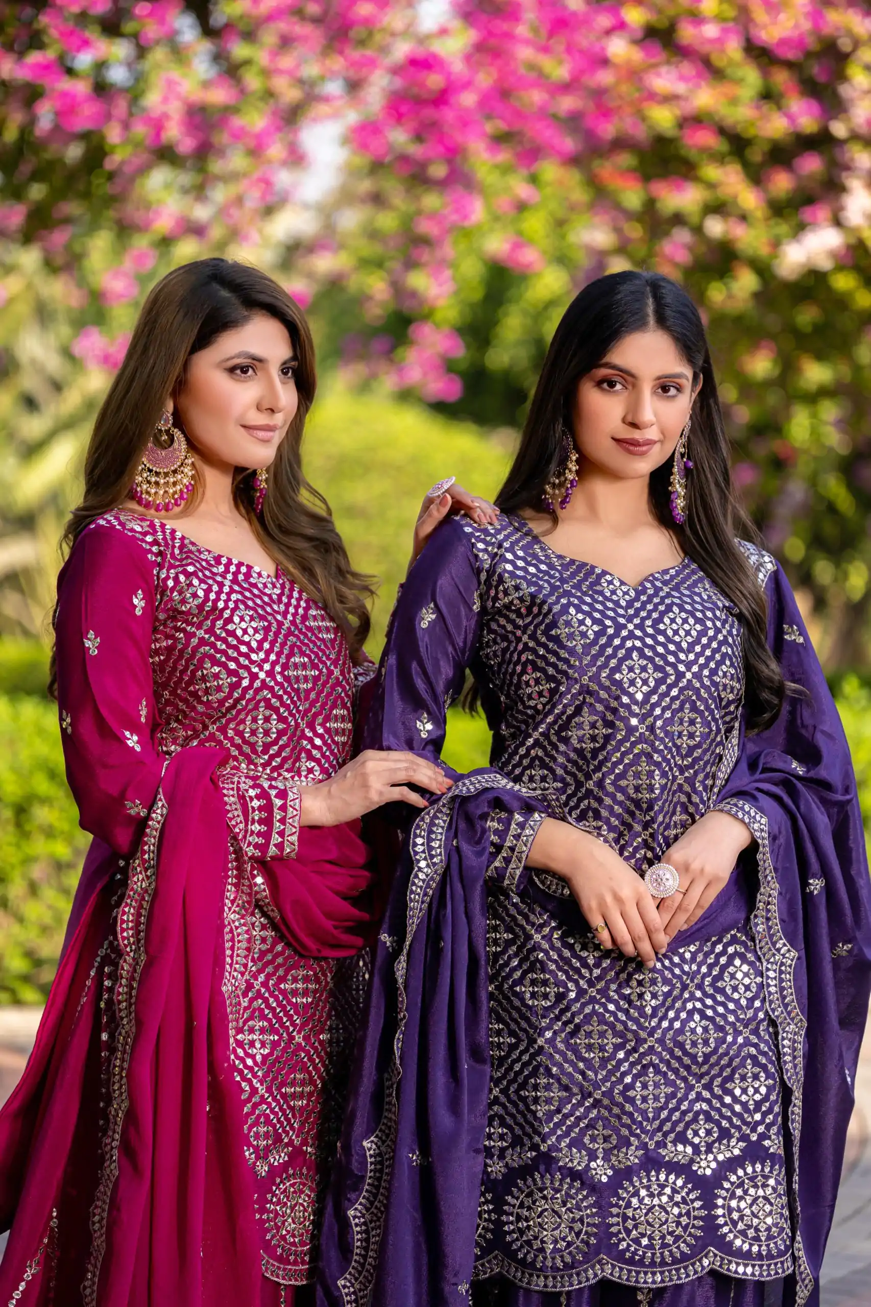 Ram 098 Rani Pink Color Chinon Thread Sequence Work Salwar Suit Casual, Wedding, Festive, Events . Expected Delivery  4-6 Working Days @2349/- only  | Jump Suits, Casual Suits, Creative suits, Designer Suits, Palazzo Suits, Party Wear Suits, Patiala Suits, Salwar suit, Straight Suits