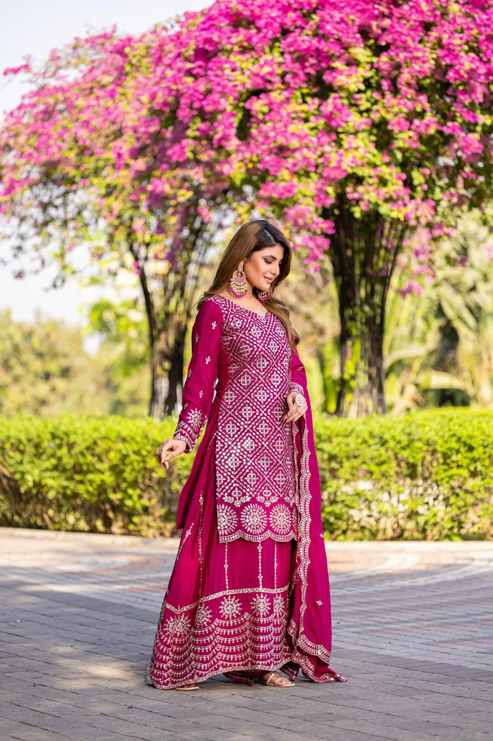 Ram 098 Rani Pink Color Chinon Thread Sequence Work Salwar Suit Casual, Wedding, Festive, Events . Expected Delivery  4-6 Working Days @2349/- only  | Jump Suits, Casual Suits, Creative suits, Designer Suits, Palazzo Suits, Party Wear Suits, Patiala Suits, Salwar suit, Straight Suits