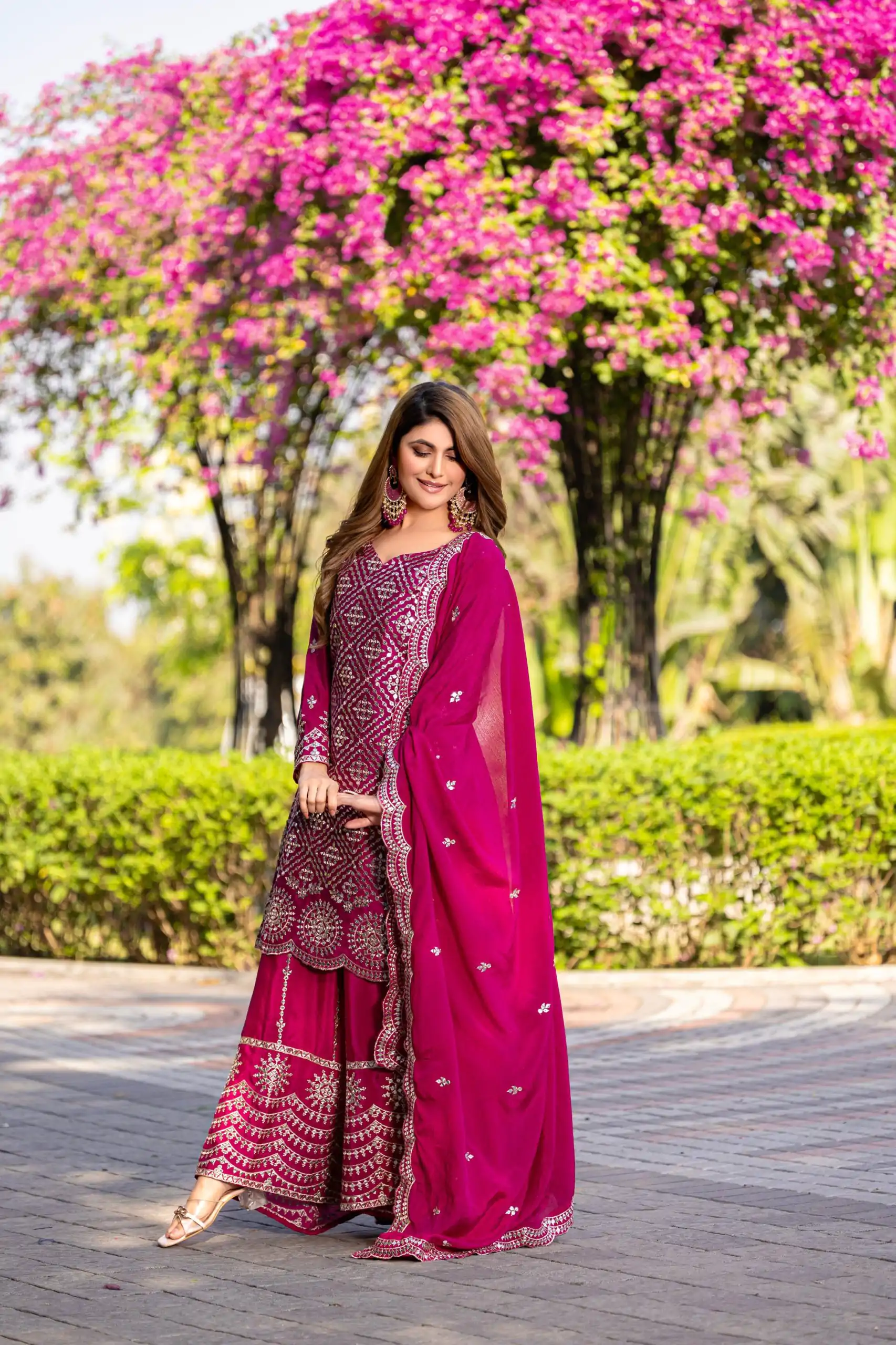 Ram 098 Rani Pink Color Chinon Thread Sequence Work Salwar Suit Casual, Wedding, Festive, Events . Expected Delivery  4-6 Working Days @2349/- only  | Jump Suits, Casual Suits, Creative suits, Designer Suits, Palazzo Suits, Party Wear Suits, Patiala Suits, Salwar suit, Straight Suits