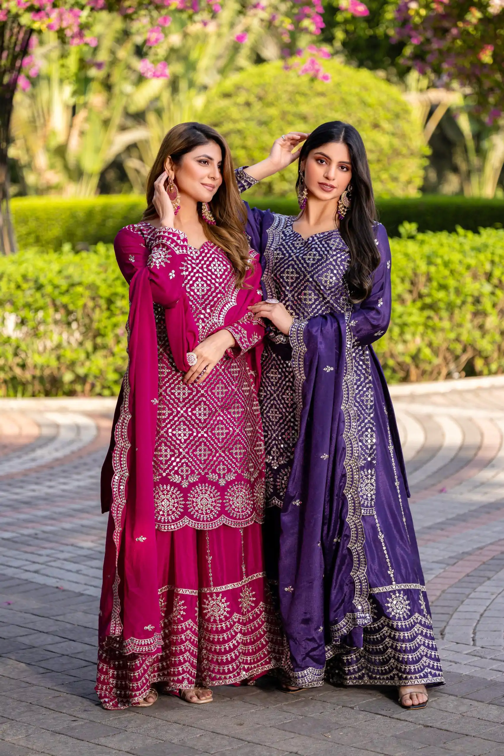 Ram 098 Rani Pink Color Chinon Thread Sequence Work Salwar Suit Casual, Wedding, Festive, Events . Expected Delivery  4-6 Working Days @2349/- only  | Jump Suits, Casual Suits, Creative suits, Designer Suits, Palazzo Suits, Party Wear Suits, Patiala Suits, Salwar suit, Straight Suits