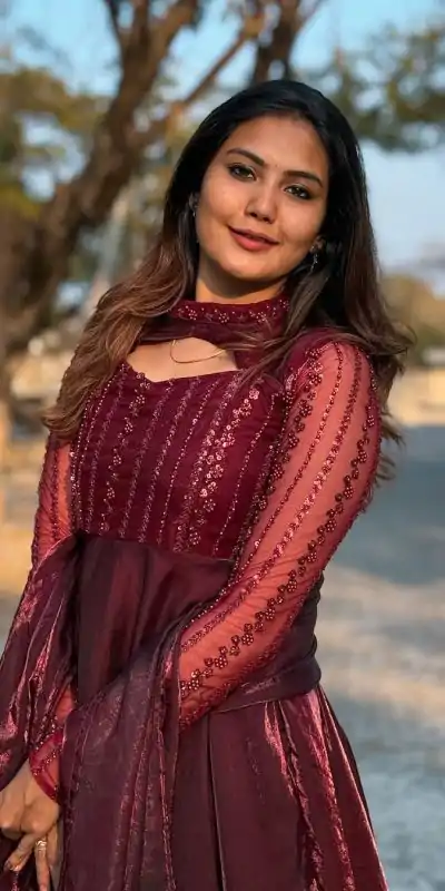 ND 5038 Red Color Jimmy Chu With Sequence Embroidery Work Gown Casual, Wedding, Party, Festive, Events Etc.4-6 Working Days@ 2099/-only | Bollywood Gowns, Creative Gowns, Designer Gowns, Embroidered Gowns, Gowns, Party Wear Gowns