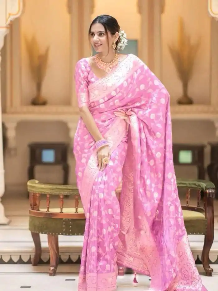 MS 483 Pink Color Soft Litchi Silk Kubera Pattu Saree Casual, Wedding, Festive, Events . Expected Delivery  4-6 Working Days @1199/- only                                                                                                                                             | Bollywood Sarees, Creative Sarees, Designer Sarees, Embroidered Sarees, Ethnic Saree, Modern Digital sarees, Party Wear Sarees, Sarees