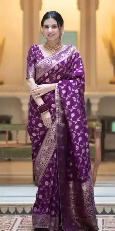 MS 483 Purple Color Soft Litchi Silk Kubera Pattu Saree Casual, Wedding, Festive, Events . Expected Delivery  4-6 Working Days @1199/- only                                                                                                                                             | Bollywood Sarees, Creative Sarees, Designer Sarees, Embroidered Sarees, Ethnic Saree, Modern Digital sarees, Party Wear Sarees, Sarees