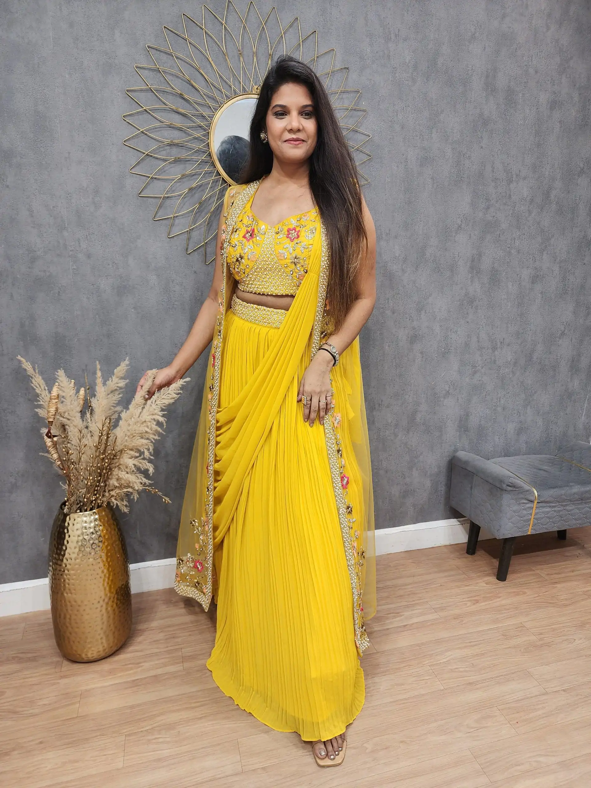 LG 1929 Yellow Color Georgette With Embroidery Lehenga Choli Wedding, Party, Festival, Events Etc. Delivery 4-6 Working Days @1999/- | Bollywood Lehenga, Creative Lehenga, Designer Lehenga, Embroidered Lehenga, Lehenga, Party Wear Lehenga