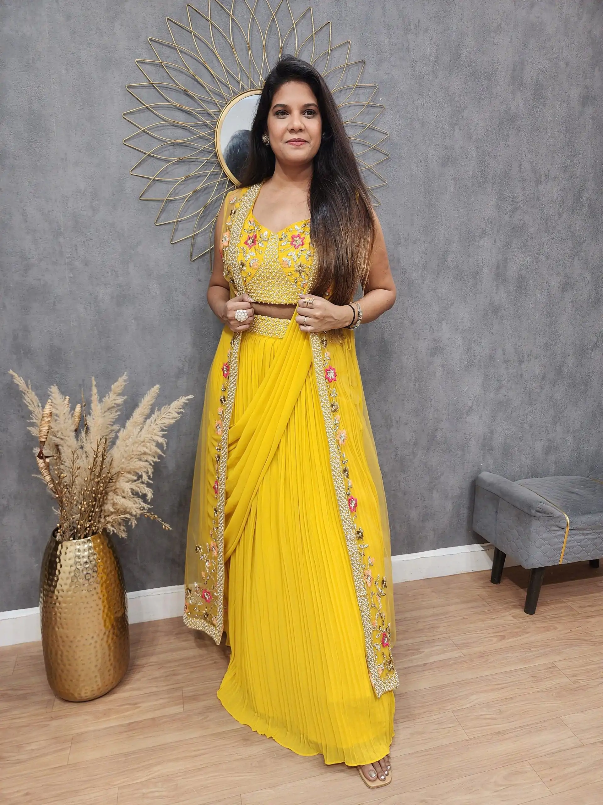 LG 1929 Yellow Color Georgette With Embroidery Lehenga Choli Wedding, Party, Festival, Events Etc. Delivery 4-6 Working Days @1999/- | Bollywood Lehenga, Creative Lehenga, Designer Lehenga, Embroidered Lehenga, Lehenga, Party Wear Lehenga