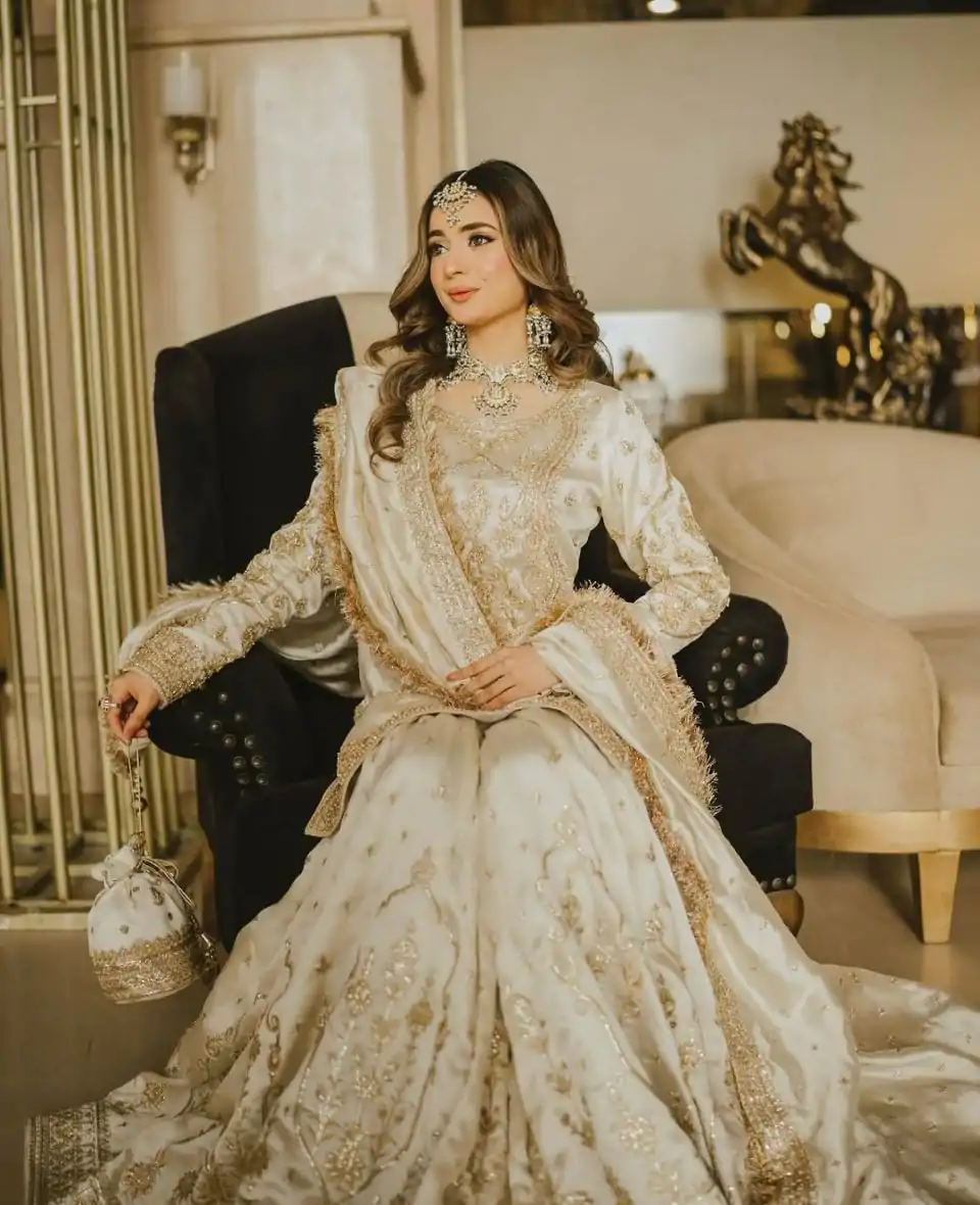 VLM 270 Half White Color Chinon Silk Embroidery Work Salwar Suit Casual, Wedding, Festive, Events . Expected Delivery  4-6 Working Days @2299/- only      | Jump Suits, Casual Suits, Creative suits, Designer Suits, Palazzo Suits, Party Wear Suits, Patiala Suits, Salwar suit, Straight Suits