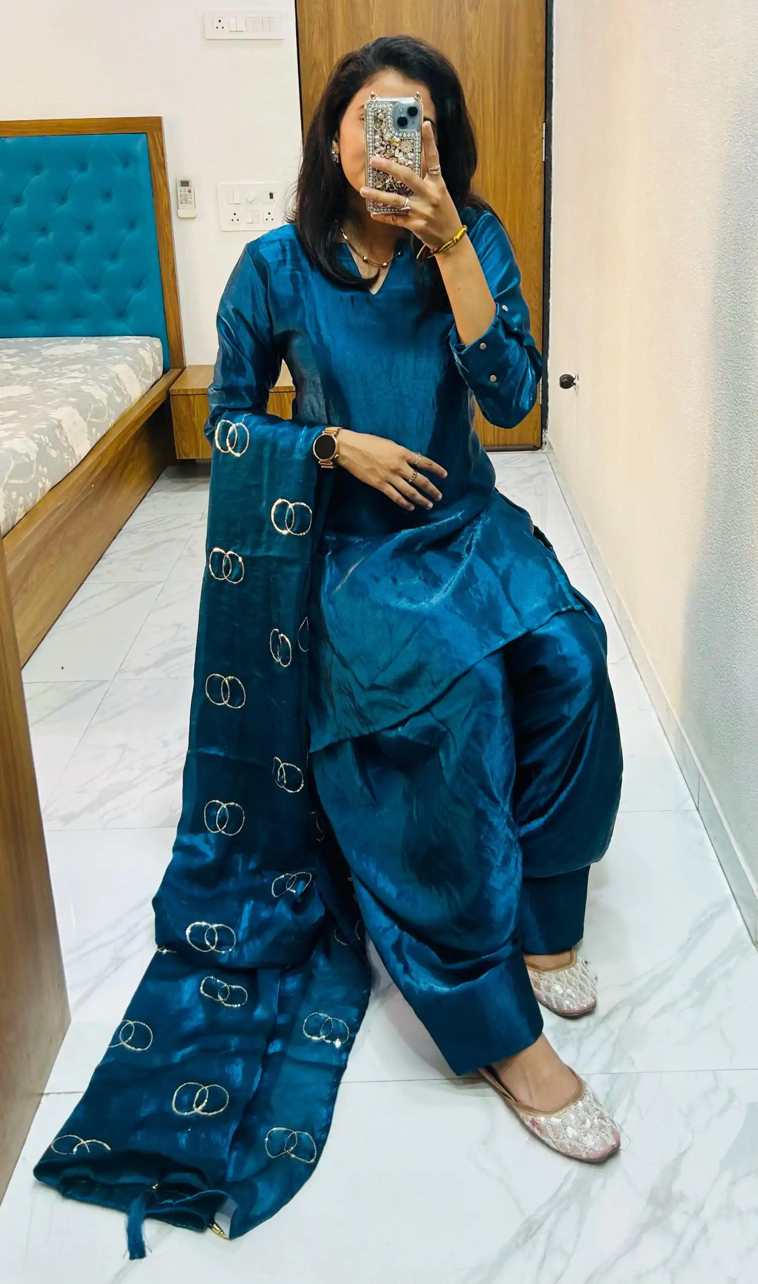 BE 341 Rama Blue Color Fendi Silk Salwar Suit Casual, Wedding, Festive, Events . Expected Delivery  4-6 Working Days @1849/- only      | Jump Suits, Casual Suits, Creative suits, Designer Suits, Palazzo Suits, Party Wear Suits, Patiala Suits, Salwar suit, Straight Suits