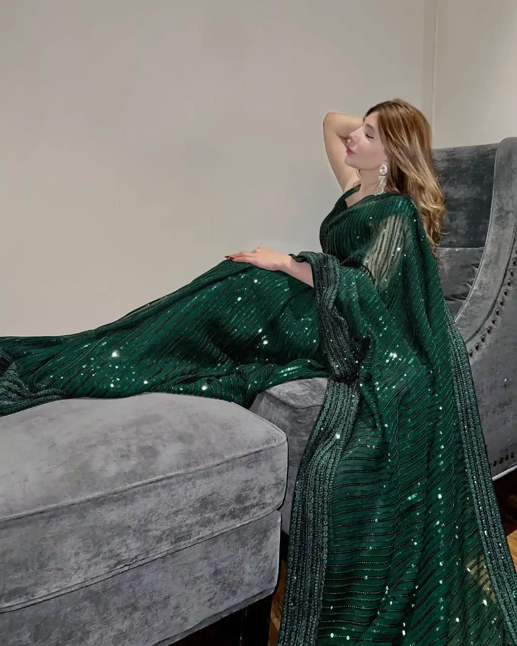 JR 620 Green Color Fox Georgette Embroidery Sequence Work Saree Casual, Wedding, Festive, Events . Expected Delivery  4-6 Working Days @1799/- only                                                                                                                                             | Bollywood Sarees, Creative Sarees, Designer Sarees, Embroidered Sarees, Ethnic Saree, Modern Digital sarees, Party Wear Sarees, Sarees