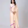 ST 1102B Light Peach Color Japan Satin Digital Print Work Saree Casual, Wedding, Festive, Events . Expected Delivery  4-6 Working Days @1849/- only      | Bollywood Sarees, Creative Sarees, Designer Sarees, Embroidered Sarees, Ethnic Saree, Modern Digital sarees, Party Wear Sarees, Sarees