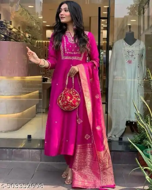 MF 749 Rani pink Color Roman Silk Coding Work Salwar Suit Casual, Wedding, Party, Festive, Events Etc.4-6 Working Days@ 1699/-only | Jump Suits, Casual Suits, Creative suits, Designer Suits, Palazzo Suits, Party Wear Suits, Patiala Suits, Salwar suit, Straight Suits
