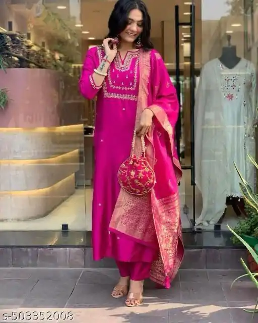 MF 749 Rani pink Color Roman Silk Coding Work Salwar Suit Casual, Wedding, Party, Festive, Events Etc.4-6 Working Days@ 1699/-only | Jump Suits, Casual Suits, Creative suits, Designer Suits, Palazzo Suits, Party Wear Suits, Patiala Suits, Salwar suit, Straight Suits