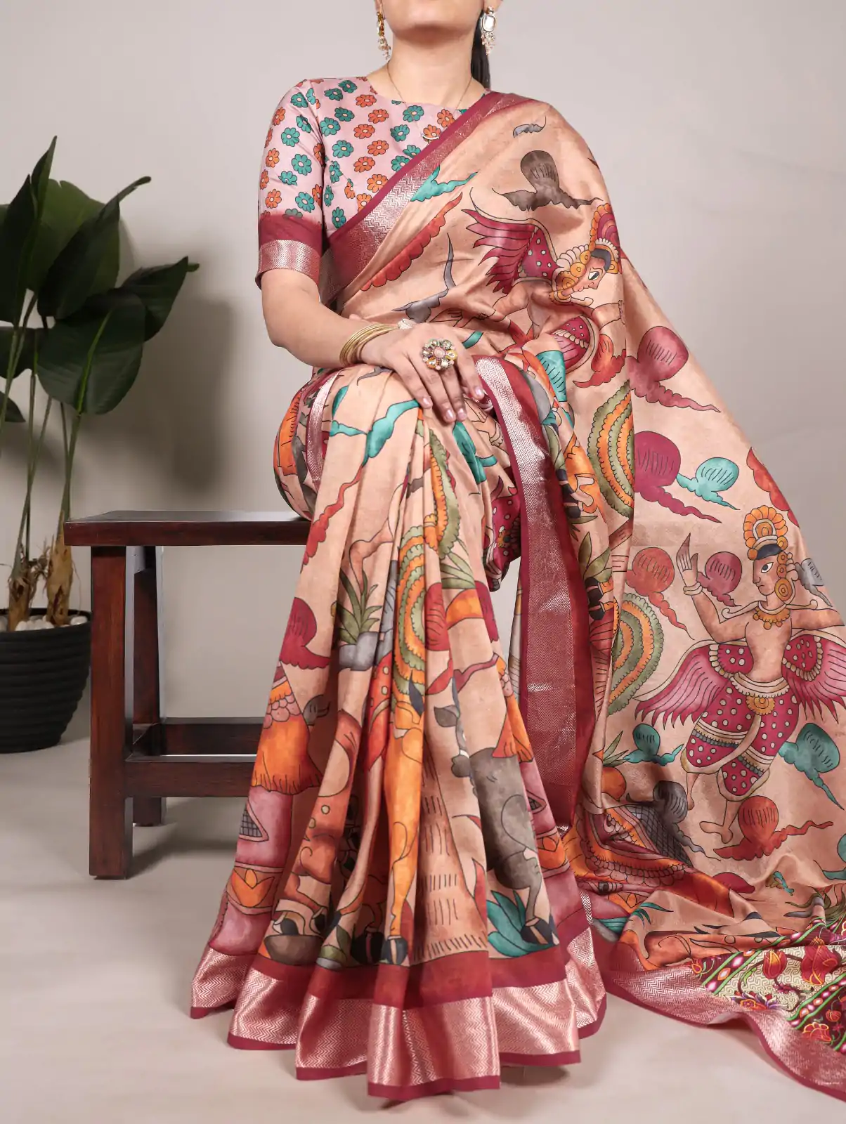 YNF 7019 Red Color Tushar Silk With Viscose Border Printed Saree Casual, Wedding, Festive, Events . Expected Delivery  4-6 Working Days @1699/- only                                                                                                                                           | Bollywood Sarees, Creative Sarees, Designer Sarees, Embroidered Sarees, Ethnic Saree, Modern Digital sarees, Party Wear Sarees, Sarees