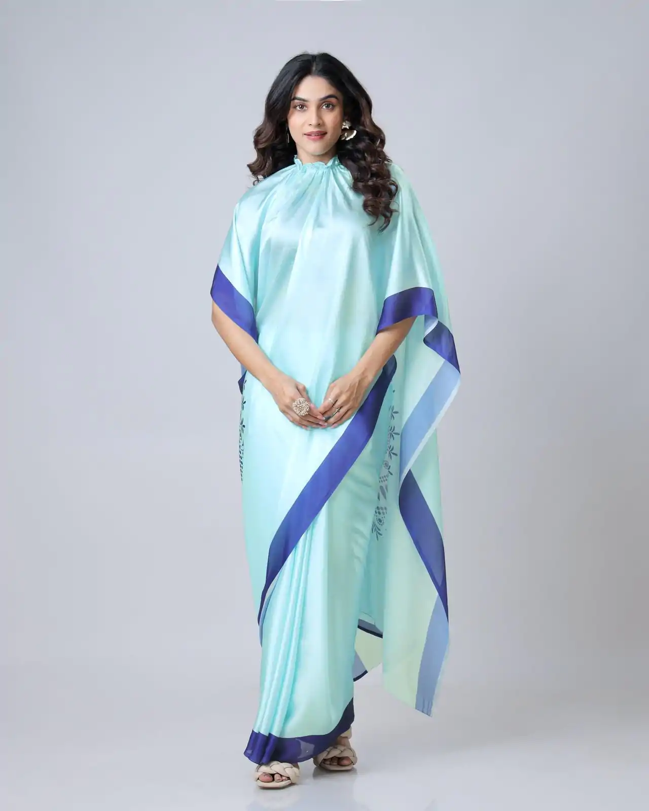 ST 1102B Sky Blue Color Japan Satin Digital Print Work Saree Casual, Wedding, Festive, Events . Expected Delivery  4-6 Working Days @1849/- only      | Bollywood Sarees, Creative Sarees, Designer Sarees, Embroidered Sarees, Ethnic Saree, Modern Digital sarees, Party Wear Sarees, Sarees