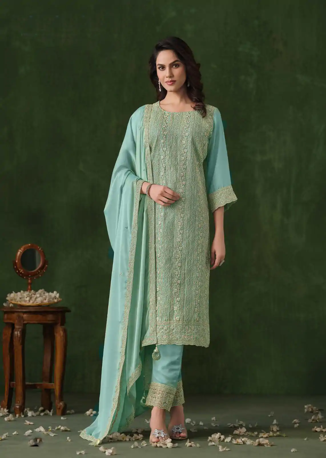 FC 6021 Sky Blue Color Rangoli Coding Sequence Work Salwar Suit Casual, Wedding, Party, Festive, Events Etc.4-6 Working Days@ 2699/-only | Jump Suits, Casual Suits, Creative suits, Designer Suits, Palazzo Suits, Party Wear Suits, Patiala Suits, Salwar suit, Straight Suits