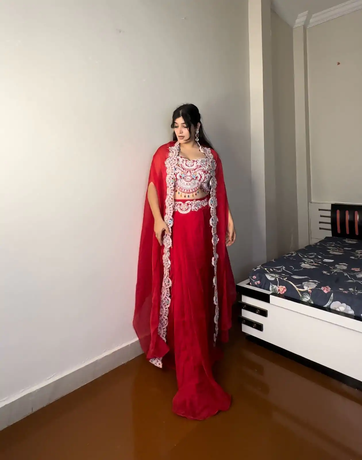 BE 338 Red Color Georgette Sequence Diamond Work Dhoti Suit Casual, Wedding, Festive, Events . Expected Delivery  4-6 Working Days @1999/- only      | Jump Suits, Casual Suits, Creative suits, Designer Suits, Palazzo Suits, Party Wear Suits, Patiala Suits, Salwar suit, Straight Suits