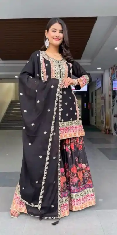 KF 1680 Black Color Georgette Sequences Work Salwar Suit Casual, Wedding, Festive, Events . Expected Delivery  4-6 Working Days @2199/- only      | Jump Suits, Casual Suits, Creative suits, Designer Suits, Palazzo Suits, Party Wear Suits, Patiala Suits, Salwar suit, Straight Suits