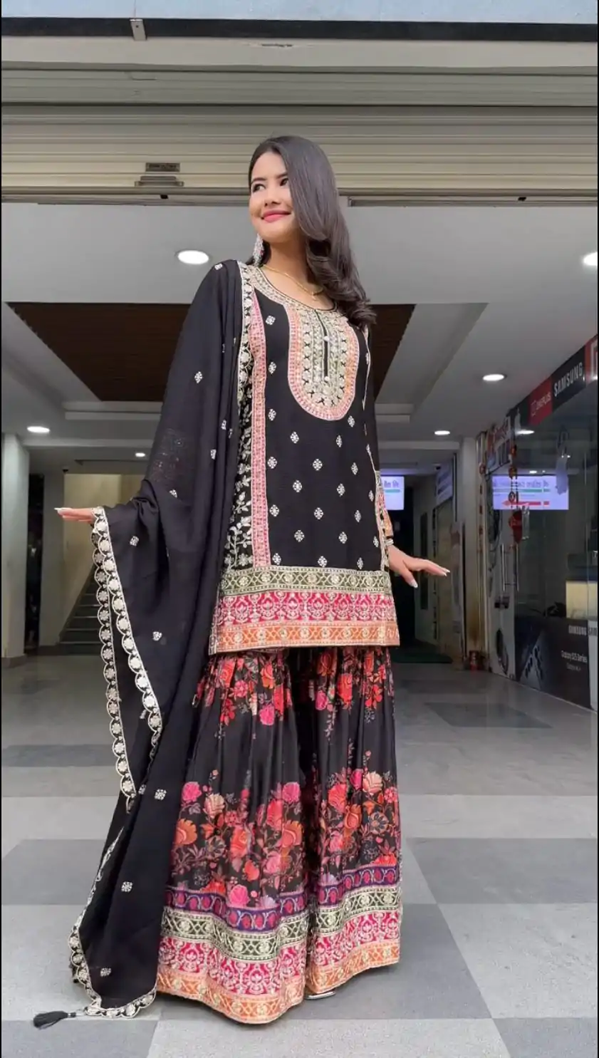 KF 1680 Black Color Georgette Sequences Work Salwar Suit Casual, Wedding, Festive, Events . Expected Delivery  4-6 Working Days @2199/- only      | Jump Suits, Casual Suits, Creative suits, Designer Suits, Palazzo Suits, Party Wear Suits, Patiala Suits, Salwar suit, Straight Suits