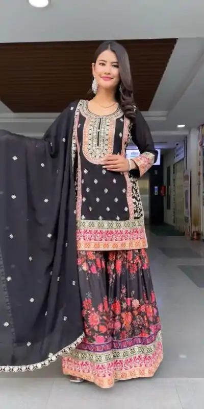 KF 1680 Black Color Georgette Sequences Work Salwar Suit Casual, Wedding, Festive, Events . Expected Delivery  4-6 Working Days @2199/- only      | Jump Suits, Casual Suits, Creative suits, Designer Suits, Palazzo Suits, Party Wear Suits, Patiala Suits, Salwar suit, Straight Suits