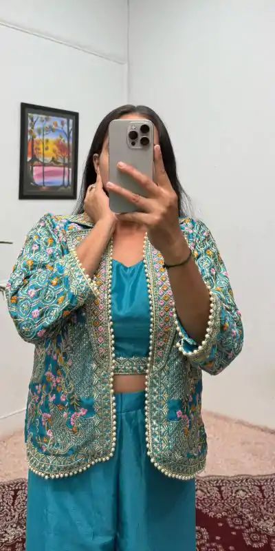 ST 1096 Blue Color Chinon Embroidery Work With Moti Lace Salwar Suit Casual, Wedding, Festive, Events . Expected Delivery  4-6 Working Days @1999/- only      | Jump Suits, Casual Suits, Creative suits, Designer Suits, Palazzo Suits, Party Wear Suits, Patiala Suits, Salwar suit, Straight Suits