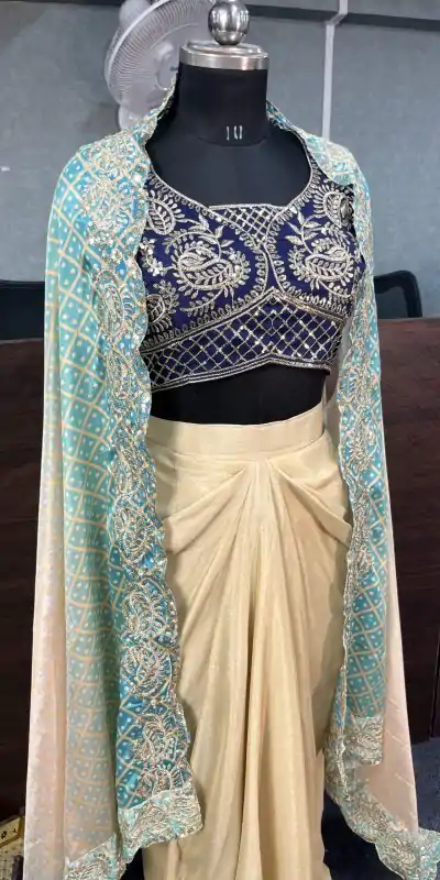 BD 1747 Blue Color Chinon Silk Embroidery Sequins Work Dhoti Suit Casual, Wedding, Party, Festive, Events Etc.4-6 Working Days@ 1999/-only | Jump Suits, Casual Suits, Creative suits, Designer Suits, Palazzo Suits, Party Wear Suits, Patiala Suits, Salwar suit, Straight Suits
