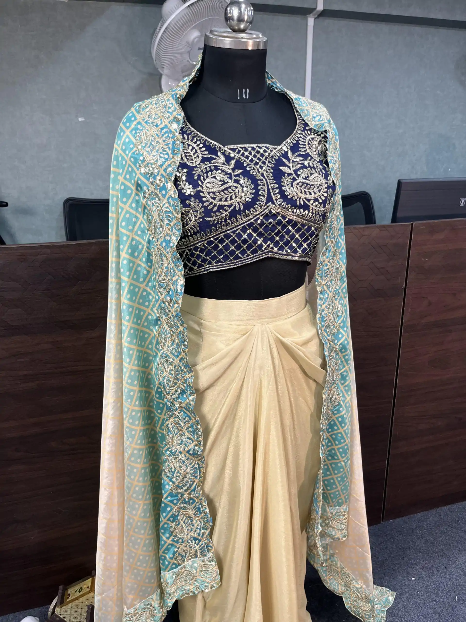 BD 1747 Blue Color Chinon Silk Embroidery Sequins Work Dhoti Suit Casual, Wedding, Party, Festive, Events Etc.4-6 Working Days@ 1999/-only | Jump Suits, Casual Suits, Creative suits, Designer Suits, Palazzo Suits, Party Wear Suits, Patiala Suits, Salwar suit, Straight Suits