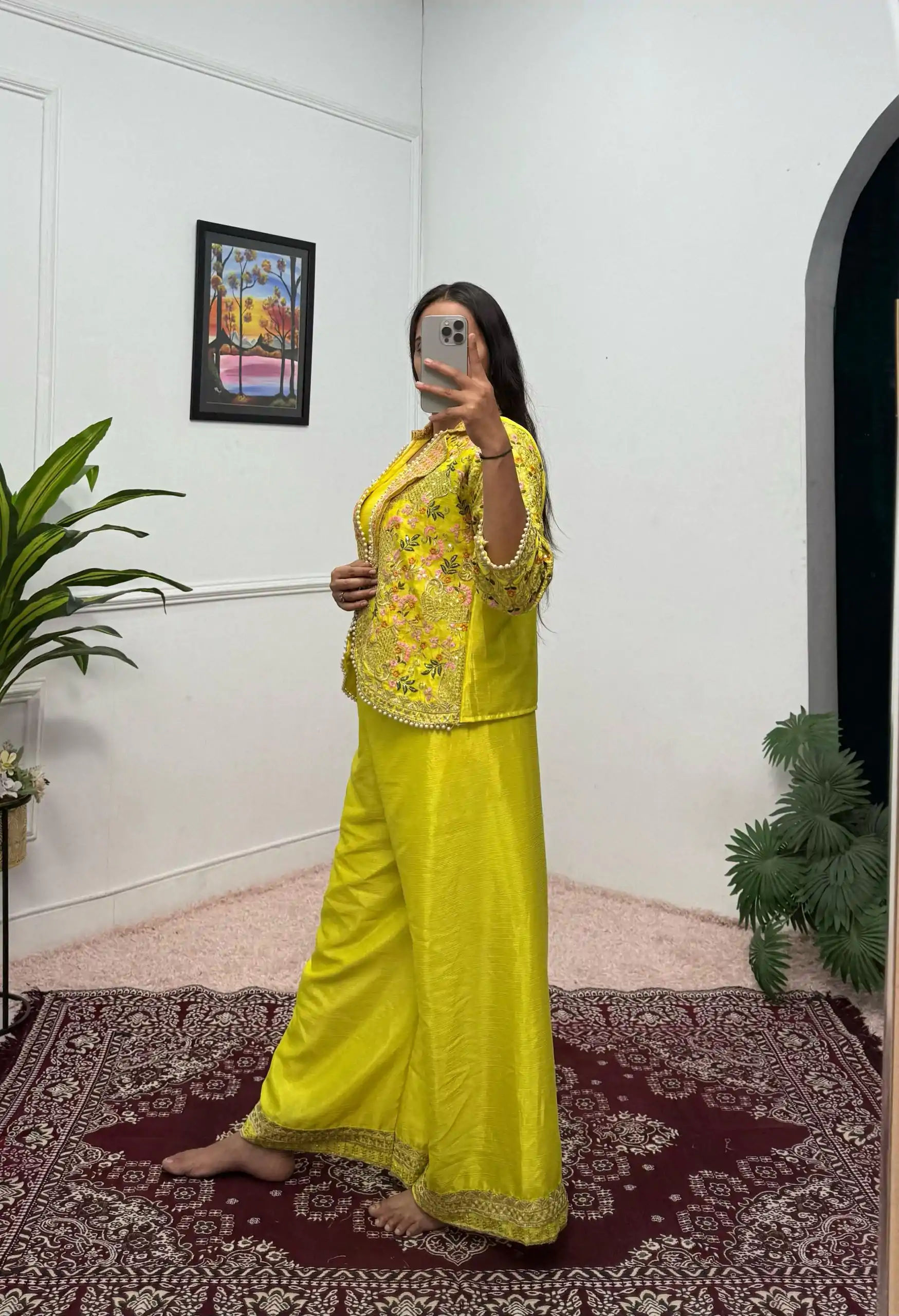 ST 1096 Light Yellow Color Chinon Embroidery Work With Moti Lace Salwar Suit Casual, Wedding, Festive, Events . Expected Delivery  4-6 Working Days @1999/-    | Jump Suits, Casual Suits, Creative suits, Designer Suits, Palazzo Suits, Party Wear Suits, Patiala Suits, Salwar suit, Straight Suits