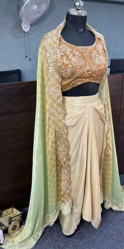 BD 1747 Orange Color Chinon Silk Embroidery Sequins Work Dhoti Suit Casual, Wedding, Party, Festive, Events Etc.4-6 Working Days@ 1999/-only | Jump Suits, Casual Suits, Creative suits, Designer Suits, Palazzo Suits, Party Wear Suits, Patiala Suits, Salwar suit, Straight Suits