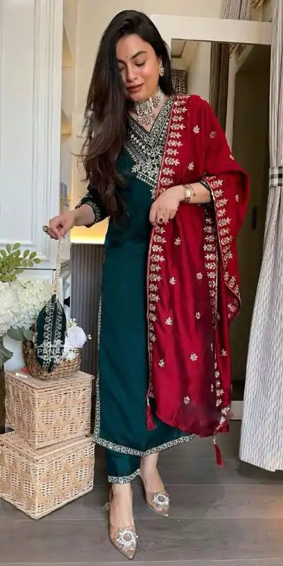 SRK 5249 Peacock Blue Color Chinon Embroidery Work Salwar Suit Casual, Wedding, Festive, Events . Expected Delivery  4-6 Working Days @2049/- only      | Jump Suits, Casual Suits, Creative suits, Designer Suits, Palazzo Suits, Party Wear Suits, Patiala Suits, Salwar suit, Straight Suits