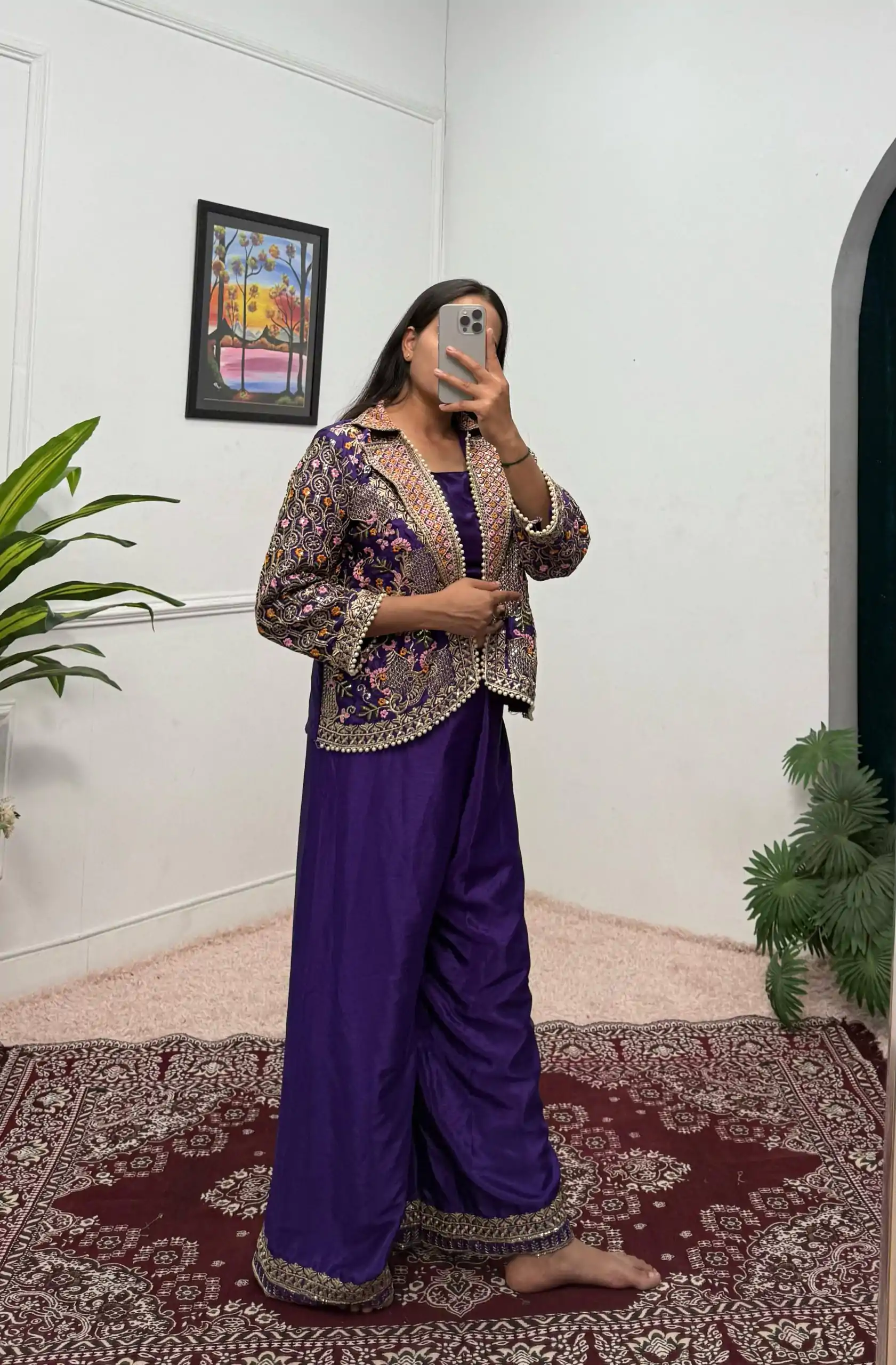 ST 1096 Purple Color Chinon Embroidery Work With Moti Lace Salwar Suit Casual, Wedding, Festive, Events . Expected Delivery  4-6 Working Days @1999/- only      | Jump Suits, Casual Suits, Creative suits, Designer Suits, Palazzo Suits, Party Wear Suits, Patiala Suits, Salwar suit, Straight Suits