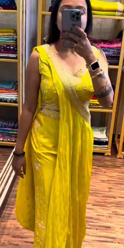 ST 1089 Yellow Color Chinon Embroidery Work Salwar Suit Casual, Wedding, Festive, Events . Expected Delivery  4-6 Working Days @1999/- only      | Jump Suits, Casual Suits, Creative suits, Designer Suits, Palazzo Suits, Party Wear Suits, Patiala Suits, Salwar suit, Straight Suits