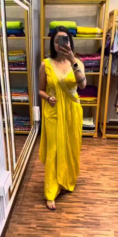 ST 1089 Yellow Color Chinon Embroidery Work Salwar Suit Casual, Wedding, Festive, Events . Expected Delivery  4-6 Working Days @1999/- only      | Jump Suits, Casual Suits, Creative suits, Designer Suits, Palazzo Suits, Party Wear Suits, Patiala Suits, Salwar suit, Straight Suits