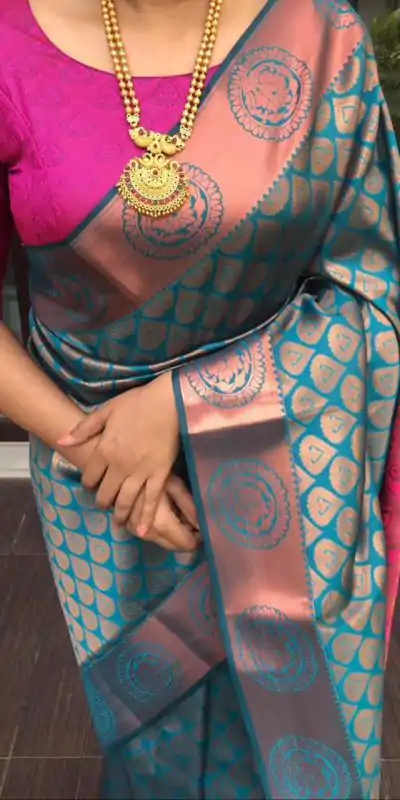 KP 4065 Blue Color Soft Litchi Silk jacquard Work On All Over Saree Casual, Wedding, Festive, Events . Expected Delivery  4-6 Working Days @1299/- only                                                                                                                                             | Bollywood Sarees, Creative Sarees, Designer Sarees, Embroidered Sarees, Ethnic Saree, Modern Digital sarees, Party Wear Sarees, Sarees