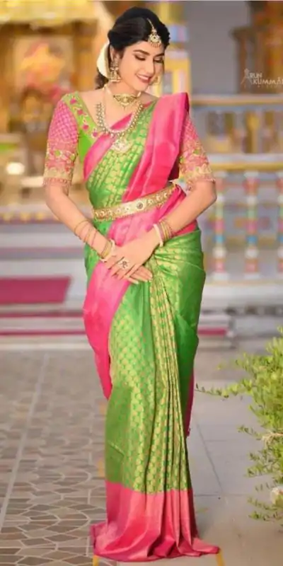 KP 5048 Green Color Soft Litchi Silk jacquard Work On All Over Saree Casual, Wedding, Festive, Events . Expected Delivery  4-6 Working Days @1449/- only                                                                                                                                             | Bollywood Sarees, Creative Sarees, Designer Sarees, Embroidered Sarees, Ethnic Saree, Modern Digital sarees, Party Wear Sarees, Sarees