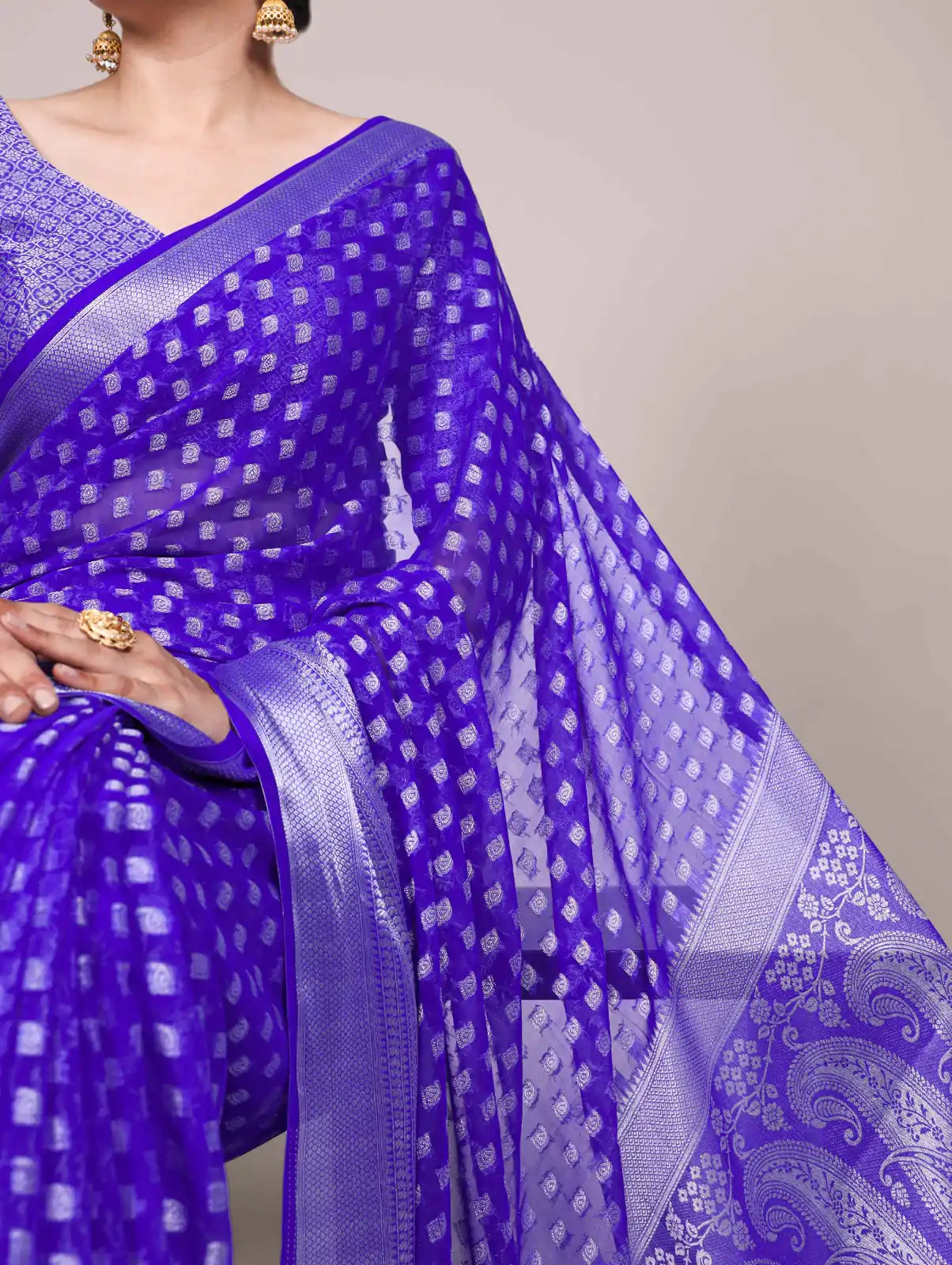 YNF 7901 Royal Blue Color Nylon Georgette Zari Weaving Work Saree Casual, Wedding, Festive, Events . Expected Delivery  4-6 Working Days @1599/- only                                                                                                                                           | Bollywood Sarees, Creative Sarees, Designer Sarees, Embroidered Sarees, Ethnic Saree, Modern Digital sarees, Party Wear Sarees, Sarees