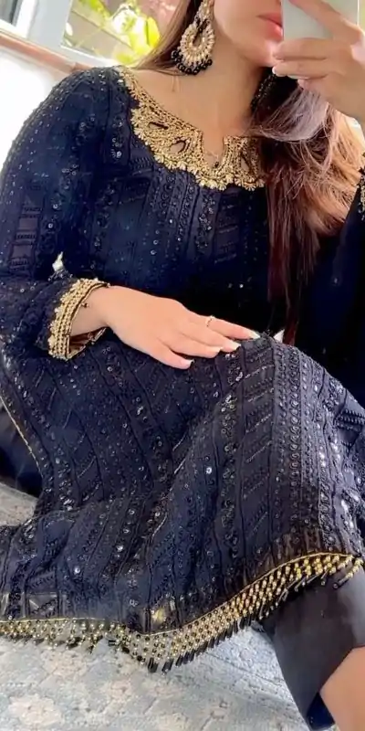 RTC 5702 Black Color Georgette Thread Sequence Work Salwar Suit Wedding, Party, Festive, Events Etc. Expected Delivery 4-6 Working Days @2099/- | Jump Suits, Casual Suits, Creative suits, Designer Suits, Palazzo Suits, Party Wear Suits, Patiala Suits, Salwar suit, Straight Suits