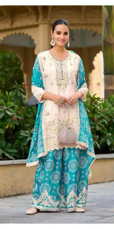 KF 1679 Blue Color Chinon Sequence Mirror Hand Work Salwar Suit Casual, Wedding, Festive, Events . Expected Delivery  4-6 Working Days @2299/- only      | Jump Suits, Casual Suits, Creative suits, Designer Suits, Palazzo Suits, Party Wear Suits, Patiala Suits, Salwar suit, Straight Suits