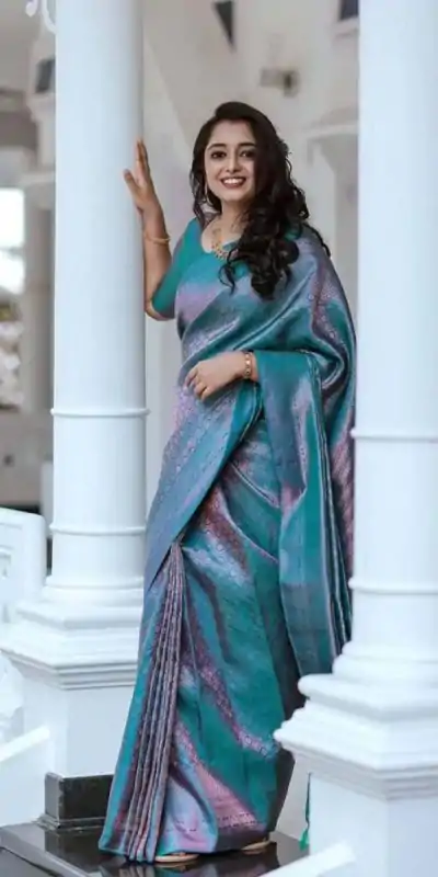 KP 5016 Blue Color Soft Litchi Silk jacquard Work On All Over Saree Casual, Wedding, Festive, Events . Expected Delivery  4-6 Working Days @1399/- only                                                                                                                                             | Bollywood Sarees, Creative Sarees, Designer Sarees, Embroidered Sarees, Ethnic Saree, Modern Digital sarees, Party Wear Sarees, Sarees