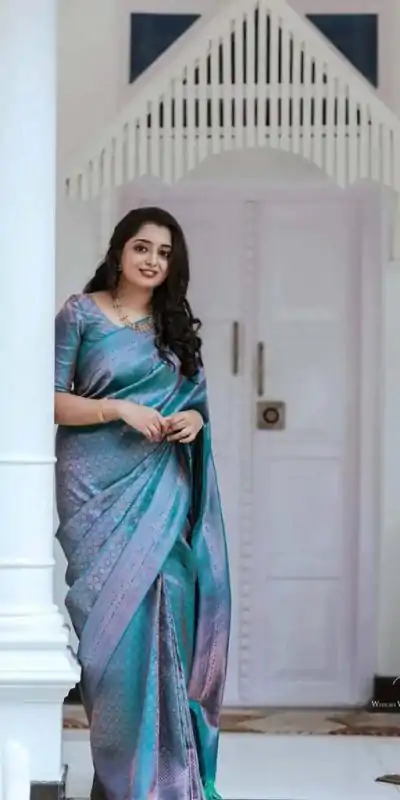 KP 5016 Blue Color Soft Litchi Silk jacquard Work On All Over Saree Casual, Wedding, Festive, Events . Expected Delivery  4-6 Working Days @1399/- only                                                                                                                                             | Bollywood Sarees, Creative Sarees, Designer Sarees, Embroidered Sarees, Ethnic Saree, Modern Digital sarees, Party Wear Sarees, Sarees