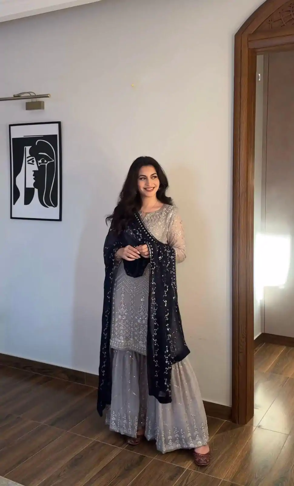 SRK 5246 Grey Color Faux Georgette Embroidery Sequence Beads Work Salwar Suit Casual, Wedding, Party, Festive, Events Etc.4-6 Working Days@ 2099/-only | Jump Suits, Casual Suits, Creative suits, Designer Suits, Palazzo Suits, Party Wear Suits, Patiala Suits, Salwar suit, Straight Suits