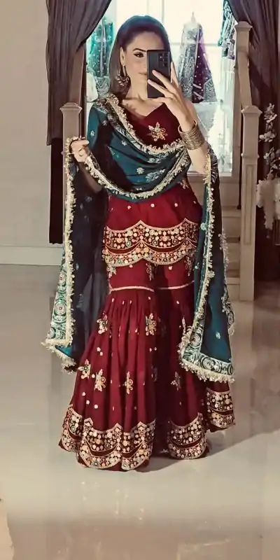 NSR 844 Red Color Georgette Sequence Work Salwar Suit Casual, Wedding, Festive, Events . Expected Delivery  4-6 Working Days @2199/- only      | Jump Suits, Casual Suits, Creative suits, Designer Suits, Palazzo Suits, Party Wear Suits, Patiala Suits, Salwar suit, Straight Suits